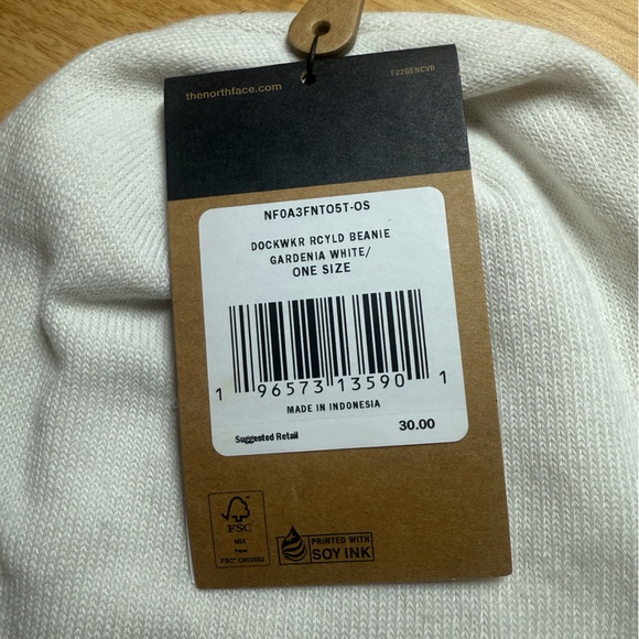 The North Face “The Dock Worker” Recycled Beanie — Gardenia White (Cream) — NWT - Picture 6 of 7